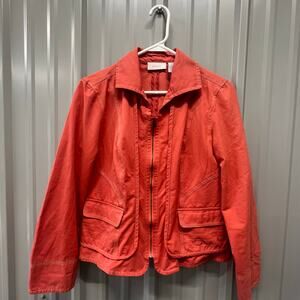 Chicos Lightweight Front Zip Jacket Coral Size 1